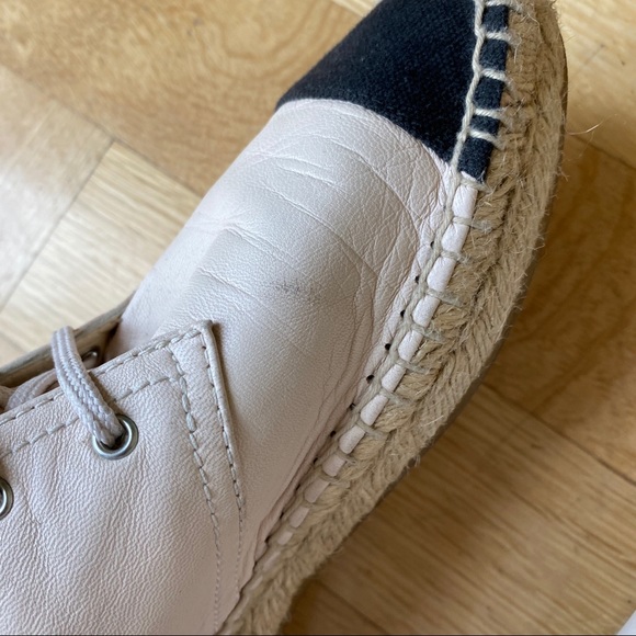 CHANEL Pink Leather Lace Up Espadrilles Sneakers - Picture 6 of 9